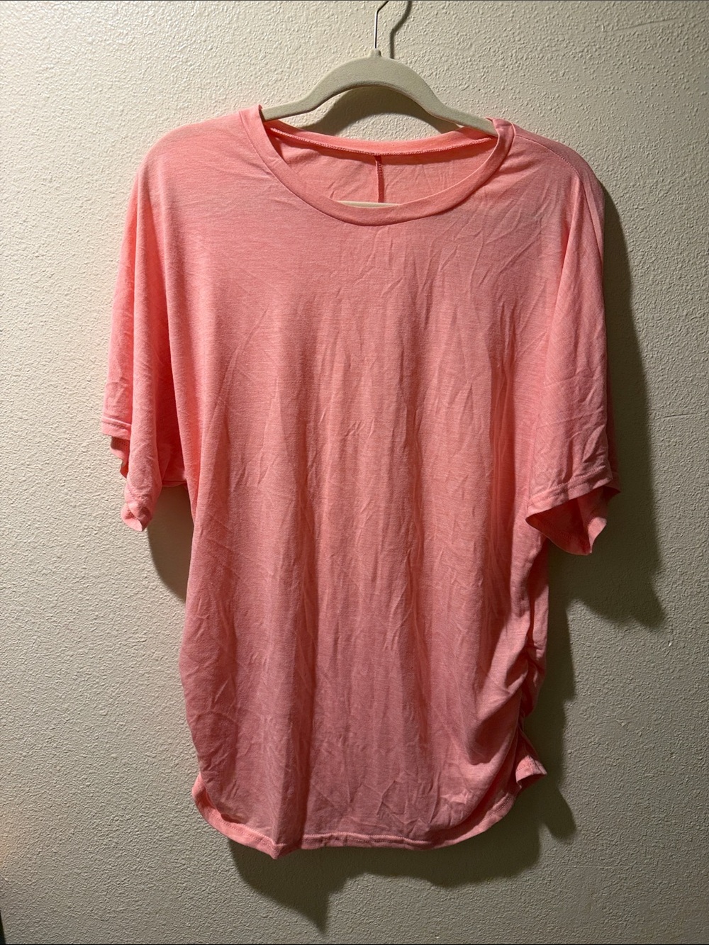 SHEIN Relaxed Crew Neck Shirt With Ruching Sides-EUC